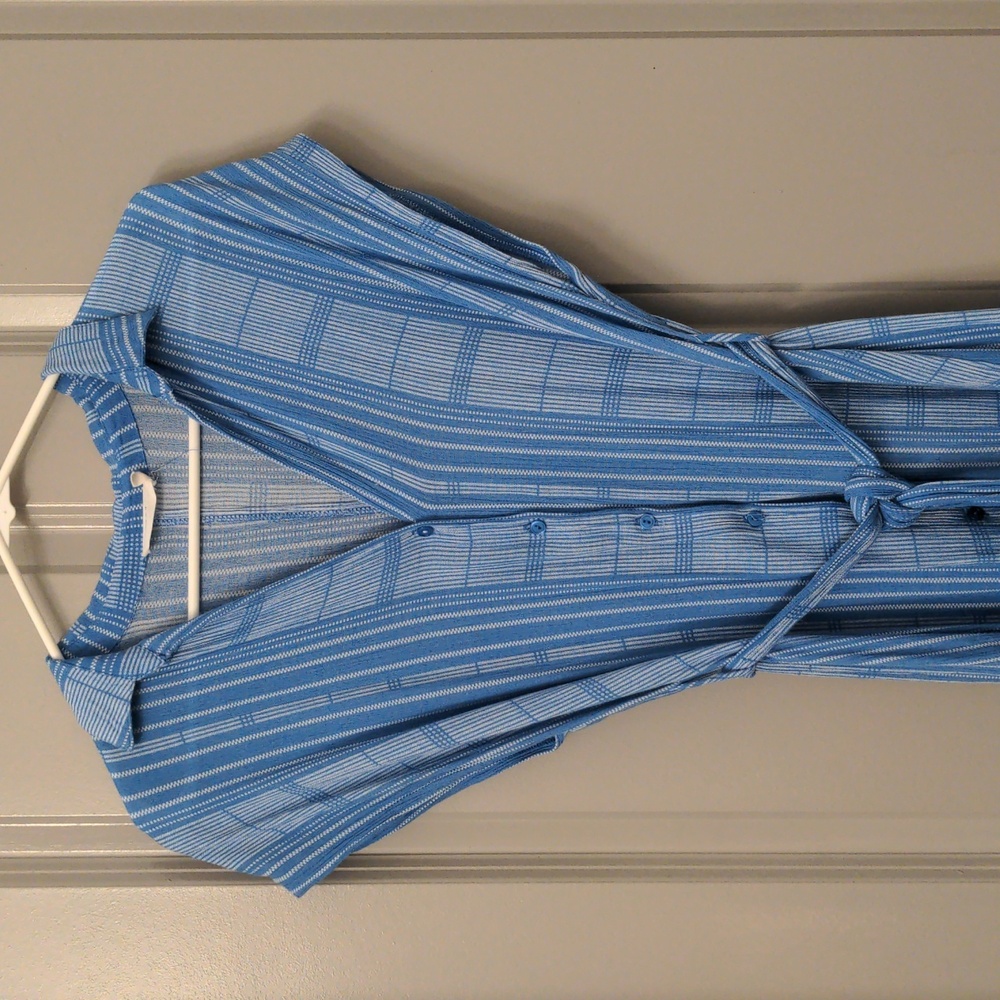 Lush Blue & White Striped Dress - Picture 7 of 13